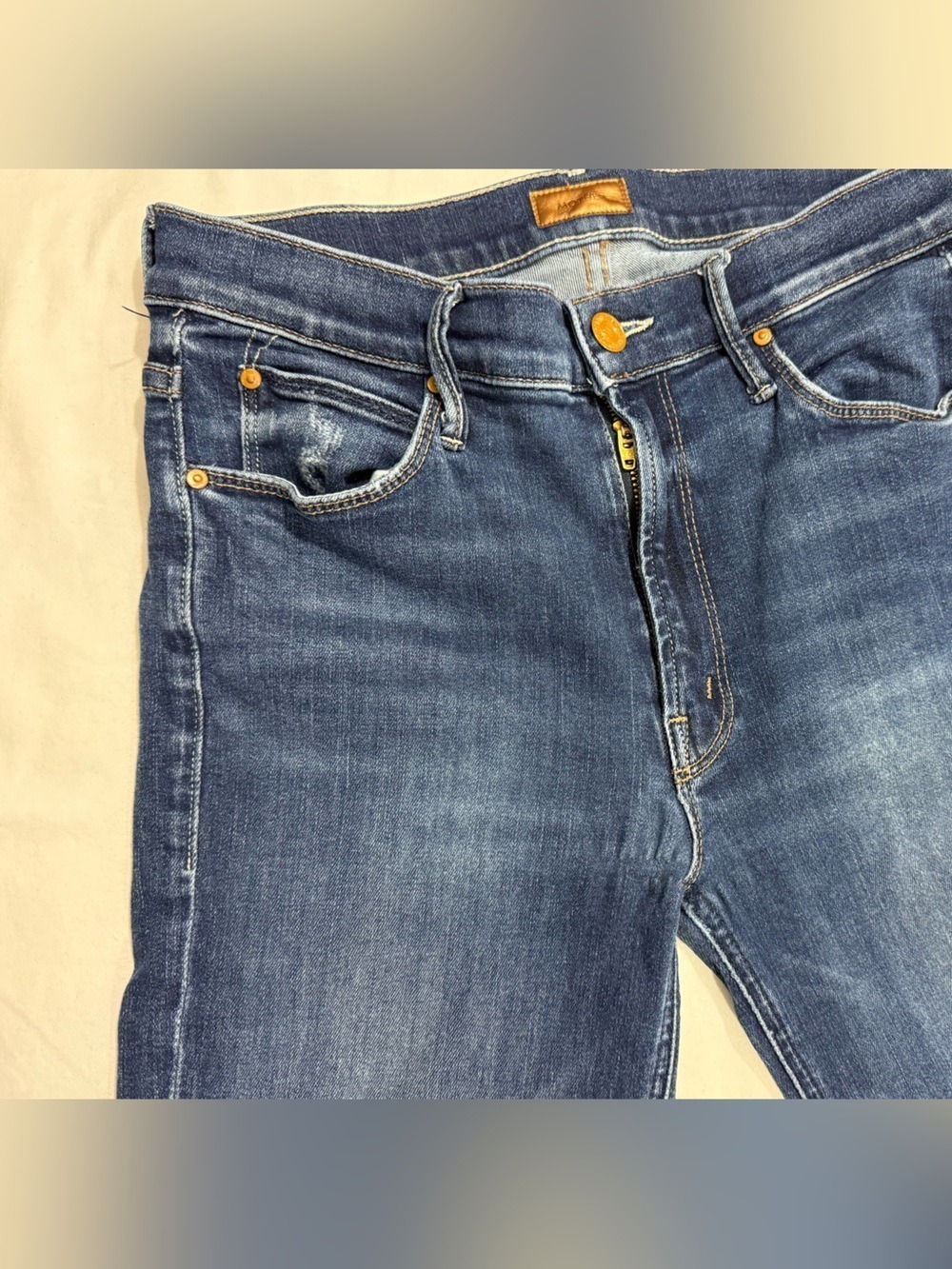 MOTHER The Mid Rise Dazzler Ankle Teaming Up Jeans Womens 27 Skinny Stretch - Picture 11 of 14
